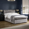 Ravello Grey Chenille Upholstered Kingsize Bed with 2 Drawers (H114.5 x W147 x D235cm)