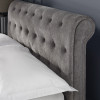 Ravello Grey Chenille Upholstered Kingsize Bed with 2 Drawers (H114.5 x W147 x D235cm)