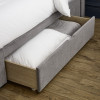 Ravello Grey Chenille Upholstered Kingsize Bed with 2 Drawers (H114.5 x W147 x D235cm)