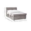 Ravello Grey Chenille Upholstered Kingsize Bed with 2 Drawers (H114.5 x W147 x D235cm)