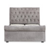 Ravello Grey Chenille Upholstered Kingsize Bed with 2 Drawers (H114.5 x W147 x D235cm)