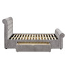Ravello Grey Chenille Upholstered Kingsize Bed with 2 Drawers (H114.5 x W147 x D235cm)