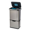 Addis 4 Compartment Recycling Hub Bin 50 Litre (H89 x W48 x D41cm) - Stainless Steel