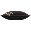 Paoletti Atlantica Embroidered Velvet Polyester Filled Rectangle Cushion 40 x 60cm - Black
