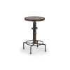 Rockport Elm with Black and Brushed Copper Metal Bar Table (D66 x W66 x H90)