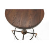 Rockport Elm with Black and Brushed Copper Metal Bar Table (D66 x W66 x H90)