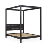 Roxanne Black Solid Pine Double 4-Poster Canopy Bed (H200.5 x W148.5 x D201.5cm)