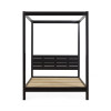 Roxanne Black Solid Pine Double 4-Poster Canopy Bed (H200.5 x W148.5 x D201.5cm)