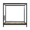Roxanne Black Solid Pine Double 4-Poster Canopy Bed (H200.5 x W148.5 x D201.5cm)