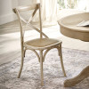 Set of 2 Satie Lined Oak Rattan Dining Chairs (H89 x W48.5 x D51cm)