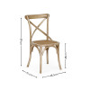 Set of 2 Satie Lined Oak Rattan Dining Chairs (H89 x W48.5 x D51cm)