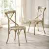 Set of 2 Satie Lined Oak Rattan Dining Chairs (H89 x W48.5 x D51cm)