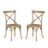 Set of 2 Satie Lined Oak Rattan Dining Chairs (H89 x W48.5 x D51cm)