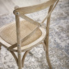 Set of 2 Satie Lined Oak Rattan Dining Chairs (H89 x W48.5 x D51cm)