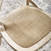 Set of 2 Satie Lined Oak Rattan Dining Chairs (H89 x W48.5 x D51cm)