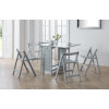 Savoy Light Grey Dining Set (D80 x W120 x H76cm)