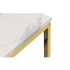 Scala White Marble and Gold Finish Rectangular Dining Table (D80 x W120 x H76cm)