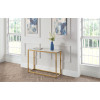 Scala Gold Finish Base with a White Marble Finish Top Console Table   (D35 x W100 x H76)