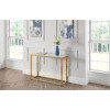 Scala Gold Finish Base with a White Marble Finish Top Console Table (D35 x W100 x H76cm)