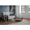 Smithson Black Metal and Walnut Finish Storage Coffee Table (D80 x W x H36cm)
