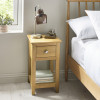 Somerset Oak Compact 1 Drawer Bedside Table with Shelf (H57.5 x W34 x D35cm)