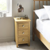 Somerset Oak Compact 3 Drawer Bedside Table (H57.5 x W34 x D35cm)