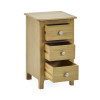 Somerset Oak Compact 3 Drawer Bedside Table (H57.5 x W34 x D35cm)
