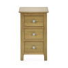 Somerset Oak Compact 3 Drawer Bedside Table (H57.5 x W34 x D35cm)