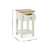 Somerset White and Oak Compact 1 Drawer Bedside Table with Shelf (H57.5 x W34 x D35cm)