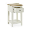 Somerset White and Oak Compact 1 Drawer Bedside Table with Shelf (H57.5 x W34 x D35cm)