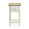 Somerset White and Oak Compact 1 Drawer Bedside Table with Shelf (H57.5 x W34 x D35cm)