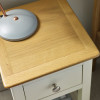 Somerset White and Oak Compact 1 Drawer Bedside Table with Shelf (H57.5 x W34 x D35cm)