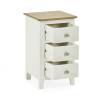 Somerset White and Oak Compact 3 Drawer Bedside Table (H57.5 x W34 x D35cm)