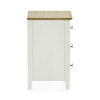 Somerset White and Oak Compact 3 Drawer Bedside Table (H57.5 x W34 x D35cm)