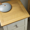 Somerset White and Oak Compact 3 Drawer Bedside Table (H57.5 x W34 x D35cm)