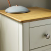 Somerset White and Oak Compact 3 Drawer Bedside Table (H57.5 x W34 x D35cm)