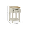 Somerset Truffle Grey and Oak Compact 1 Drawer Bedside Table with Shelf (H57.5 x W34 x D35cm)