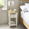 Somerset Truffle Grey and Oak Compact 1 Drawer Bedside Table with Shelf (H57.5 x W34 x D35cm)