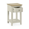 Somerset Truffle Grey and Oak Compact 1 Drawer Bedside Table with Shelf (H57.5 x W34 x D35cm)