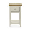 Somerset Truffle Grey and Oak Compact 1 Drawer Bedside Table with Shelf (H57.5 x W34 x D35cm)