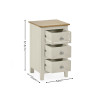 Somerset Truffle Grey and Oak Compact 3 Drawer Bedside Table (H57.5 x W34 x D35cm)
