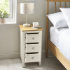 Somerset Truffle Grey and Oak Compact 3 Drawer Bedside Table (H57.5 x W34 x D35cm)