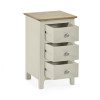 Somerset Truffle Grey and Oak Compact 3 Drawer Bedside Table (H57.5 x W34 x D35cm)