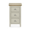 Somerset Truffle Grey and Oak Compact 3 Drawer Bedside Table (H57.5 x W34 x D35cm)