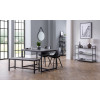 Staten Concrete Finish and Black Steel Rectangular Dining Table (D80 x W120 x H75)