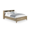 Sydney Oak Rattan Effect Double Bookcase Bed (H92 x W156 x D217cm)
