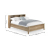 Sydney Oak Rattan Effect Double Bookcase Bed (H92 x W156 x D217cm)