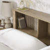 Sydney Oak Rattan Effect Double Bookcase Bed (H92 x W171 x D225cm)