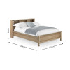 Sydney Oak Rattan Effect Double Bookcase Bed (H92 x W171 x D225cm)