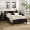 Sydney Black Ash Rattan Effect Kingsize Bookcase Bed (H92 x W171 x D225cm)